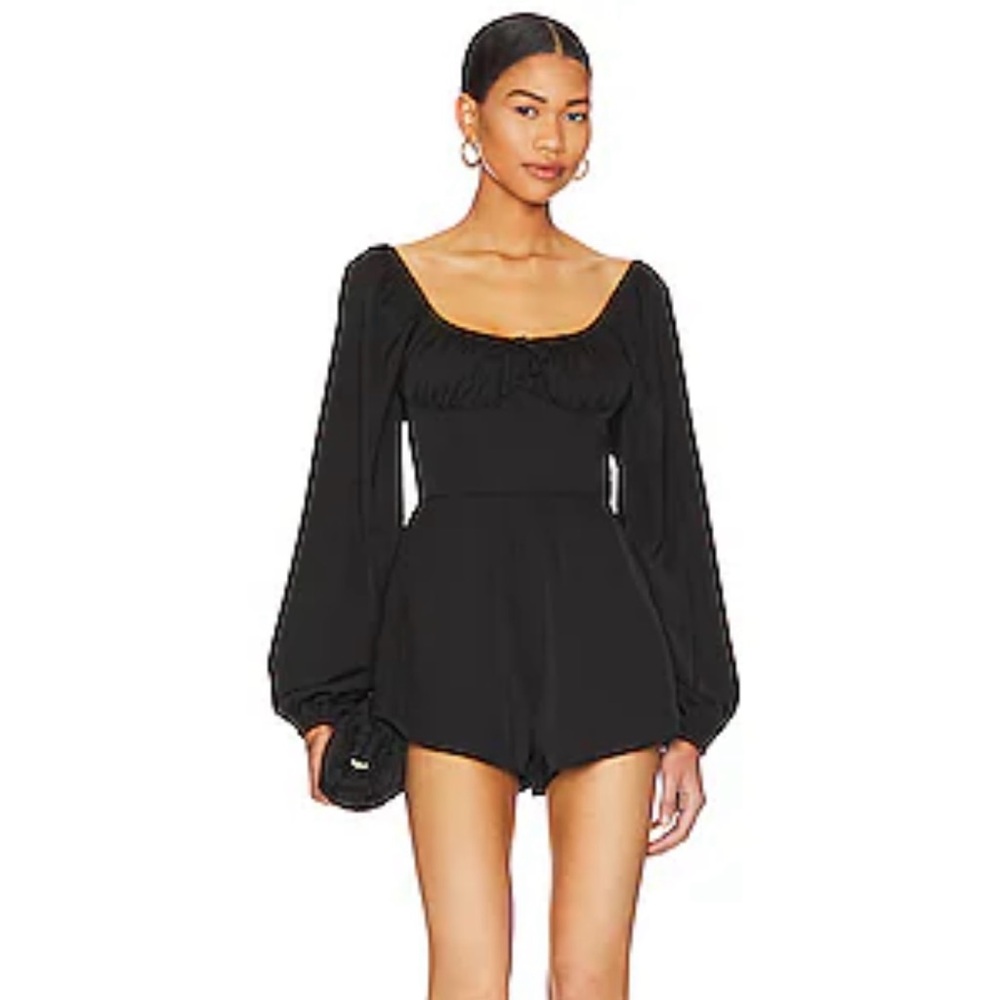 Elegant Black Long Sleeve Romper